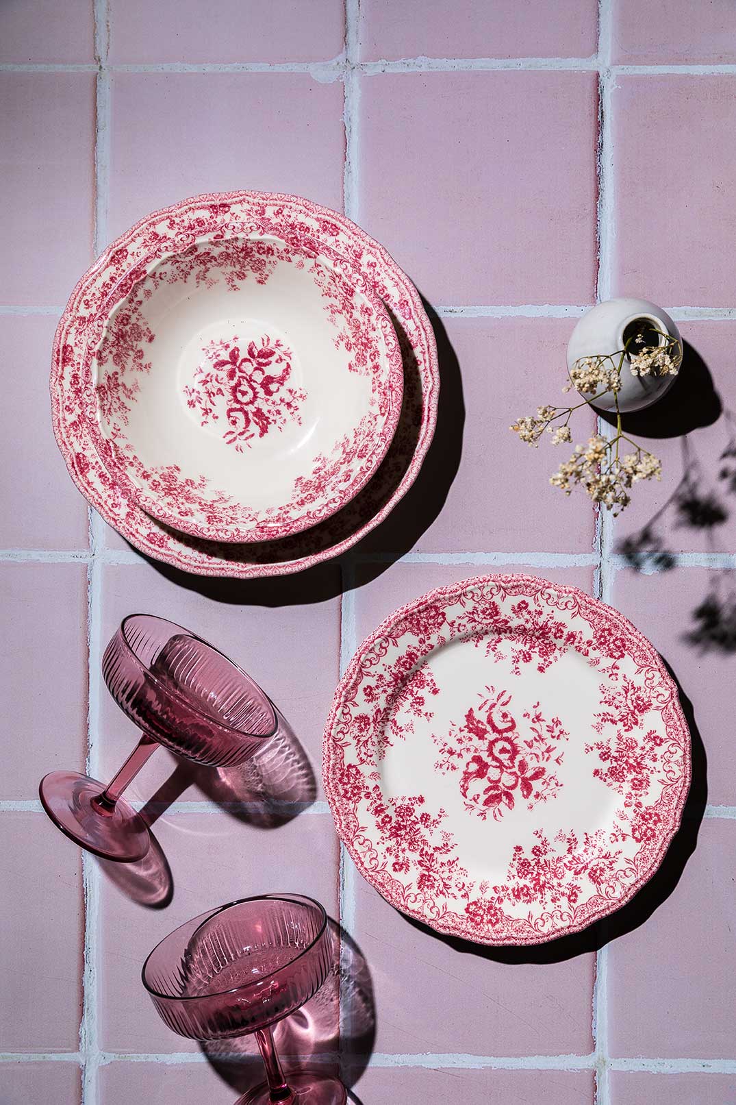 Pink tiles